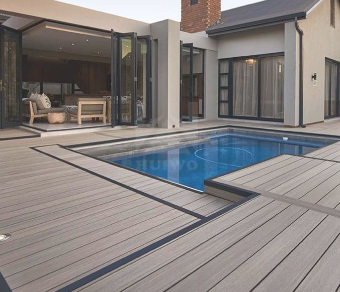 Waterproof Outdoor Plastic Deck Floor Covering Extrusion Flooring Composite Wood Plastic Boards Wpc Outdoor Decking